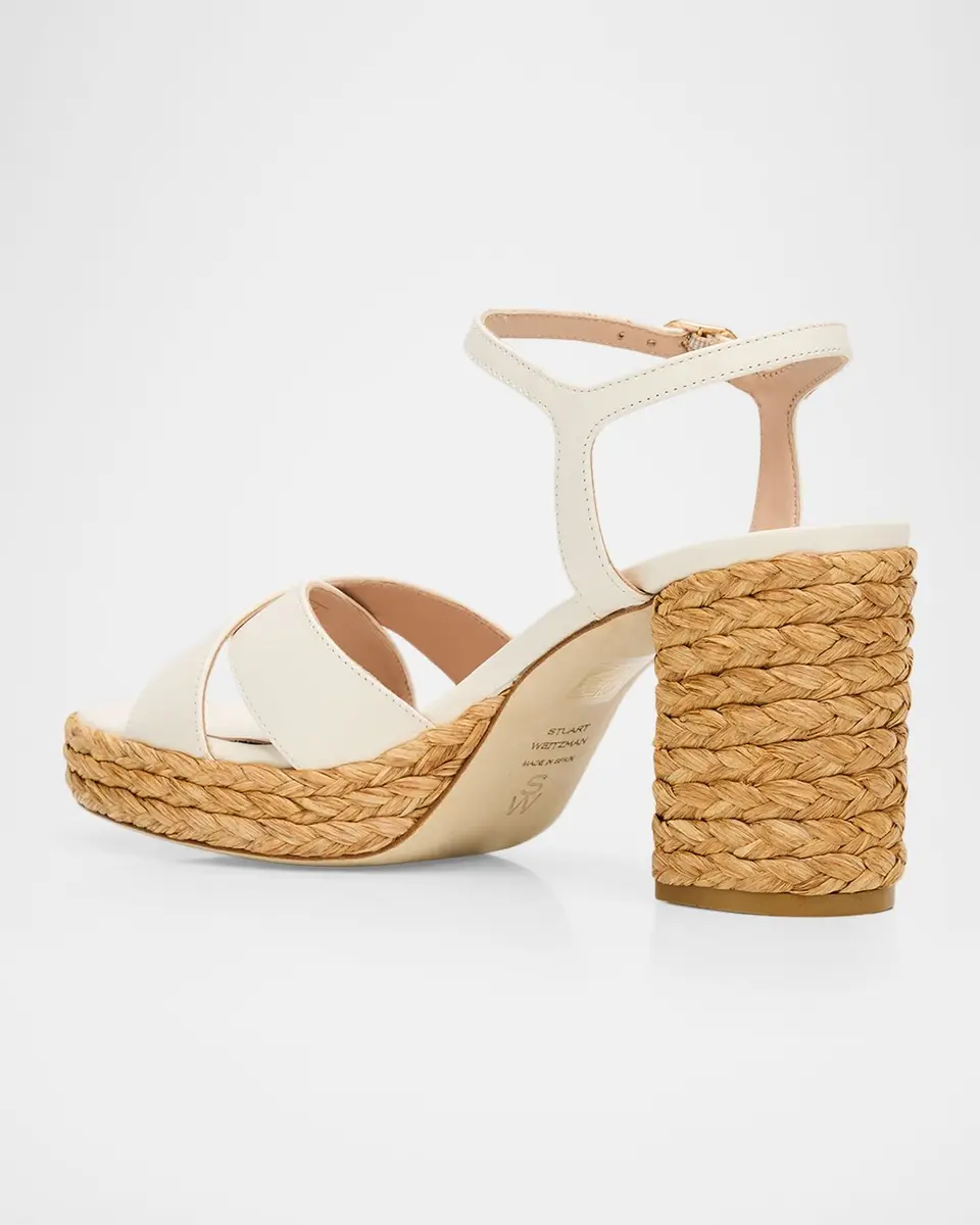 Stuart Weitzman 80mm Dayna Leather Espadrille Platform Sandals | Thumbnail 2 Stuart Weitzman 80mm Dayna Leather Espadrille Platform Sandals | Thumbnail 2