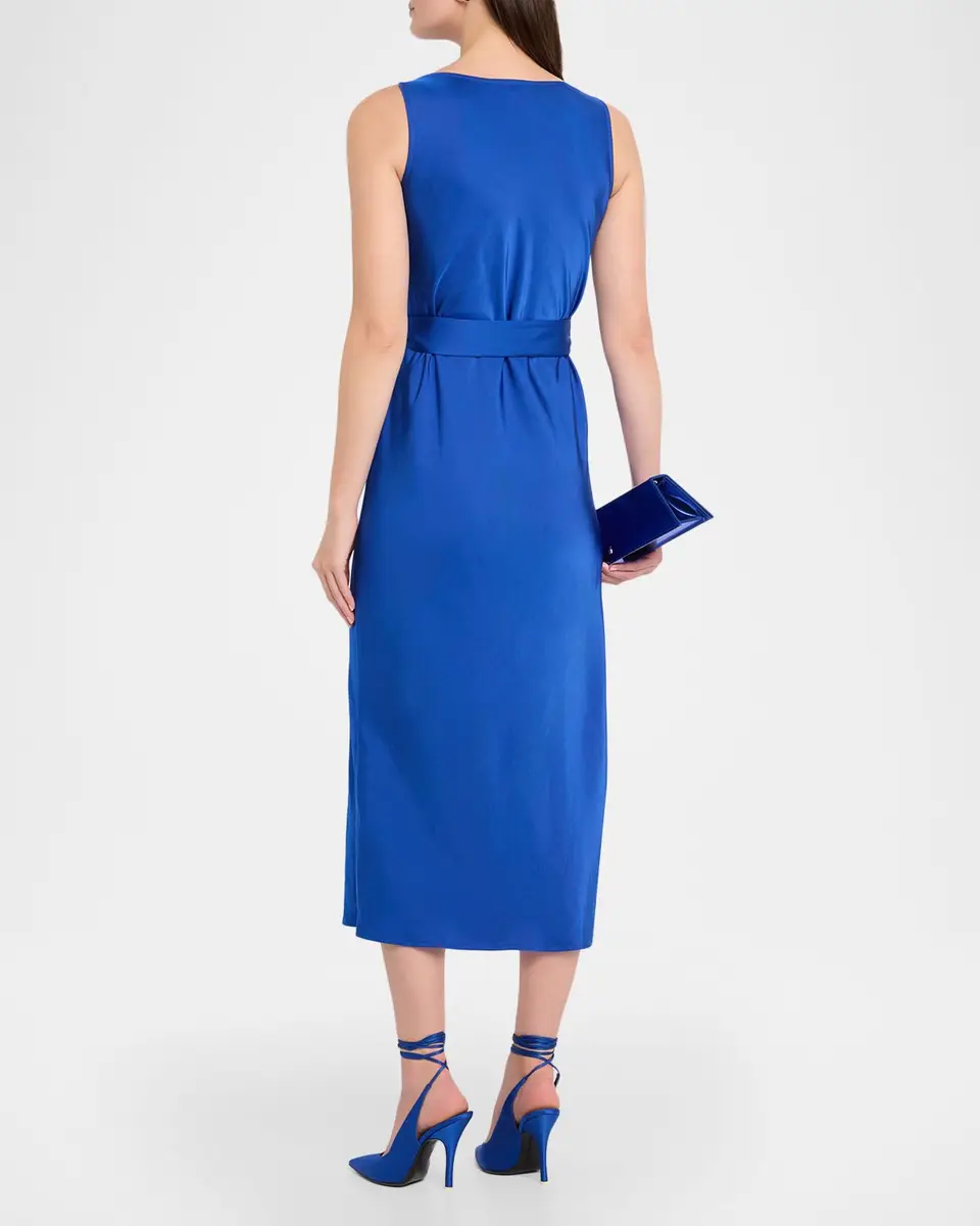 Lapointe Satin Sleeveless Belted Dress | Thumbnail 3 Lapointe Satin Sleeveless Belted Dress | Thumbnail 3