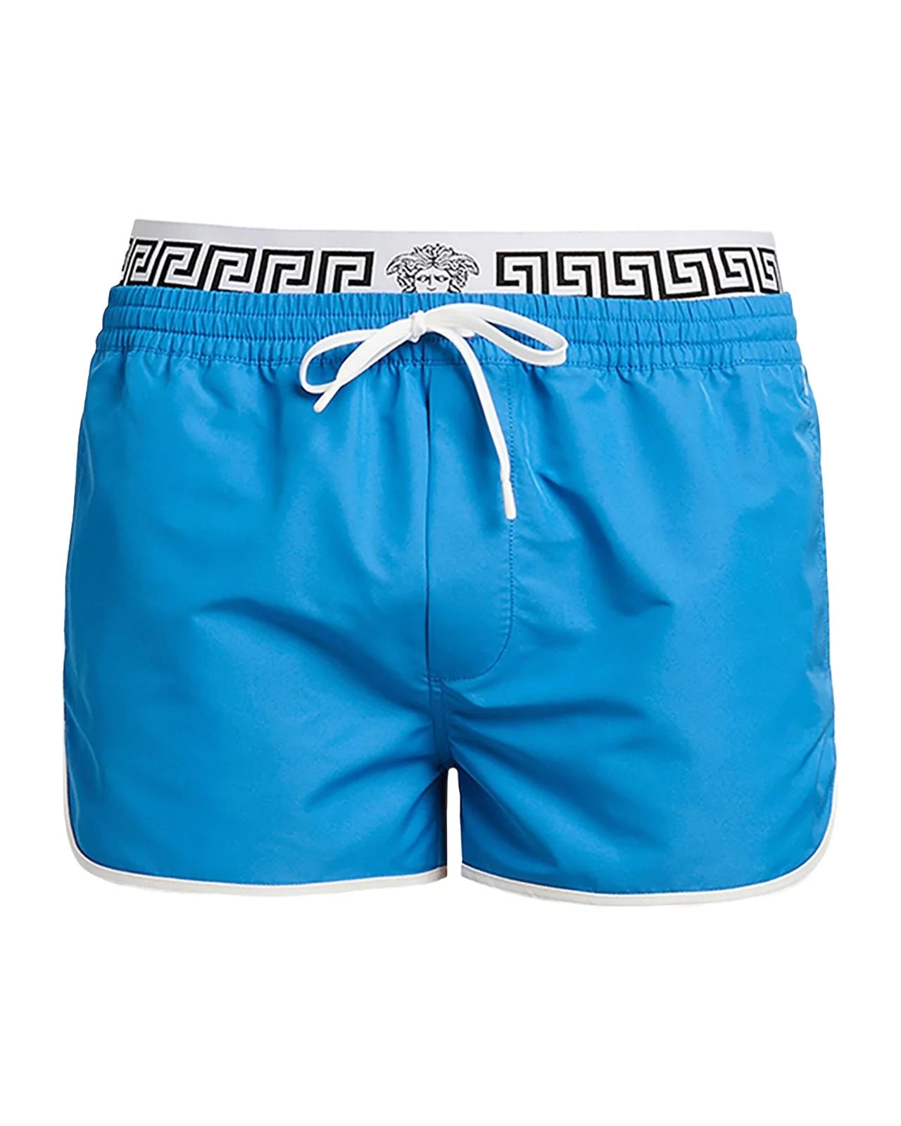 Versace Men's Golfo Greca Double-Waistband Swim Shorts