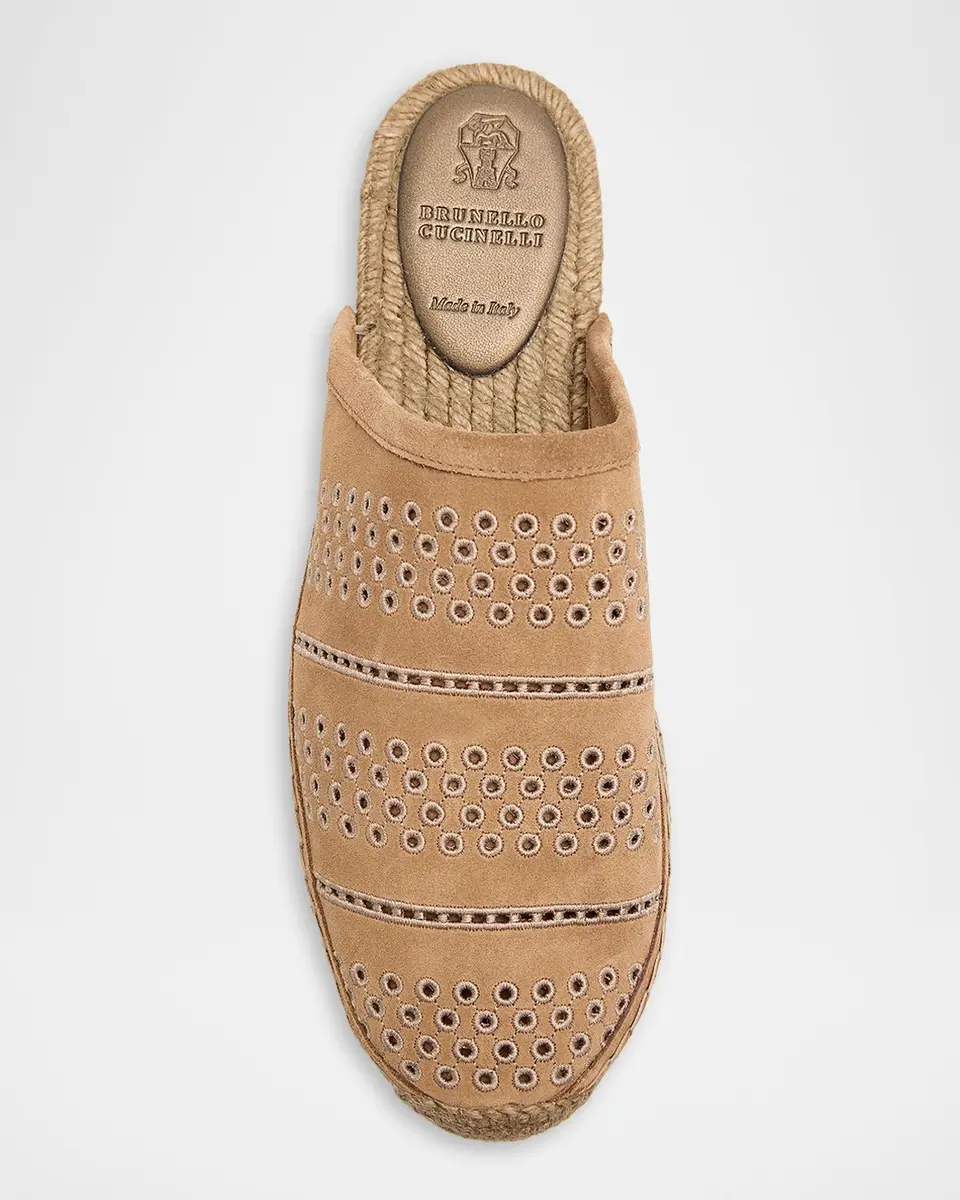 Brunello Cucinelli Embroidered Suede Espadrille Mules | Thumbnail 5 Brunello Cucinelli Embroidered Suede Espadrille Mules | Thumbnail 5