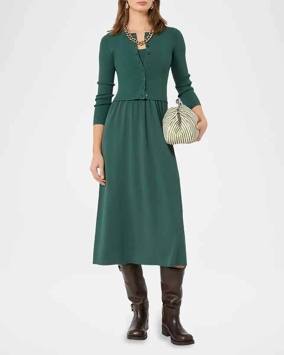 Weekend Max Mara Sleeveless Fit-And-Flare Viscose Midi Dress | Thumbnail 2