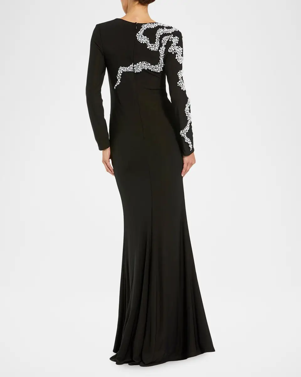Mac Duggal Beaded Column Gown | Thumbnail 3 Mac Duggal Beaded Column Gown | Thumbnail 3