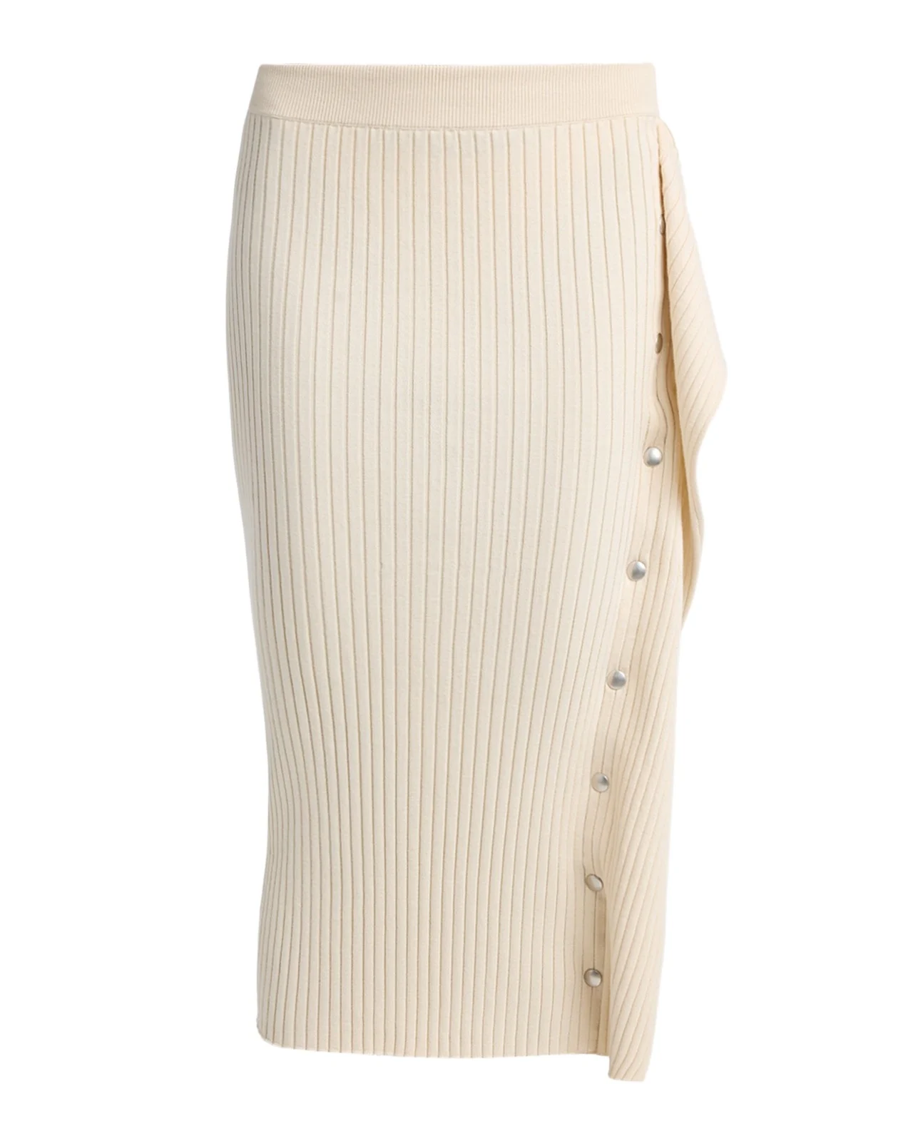 Rib-Knit Cotton Midi Skirt