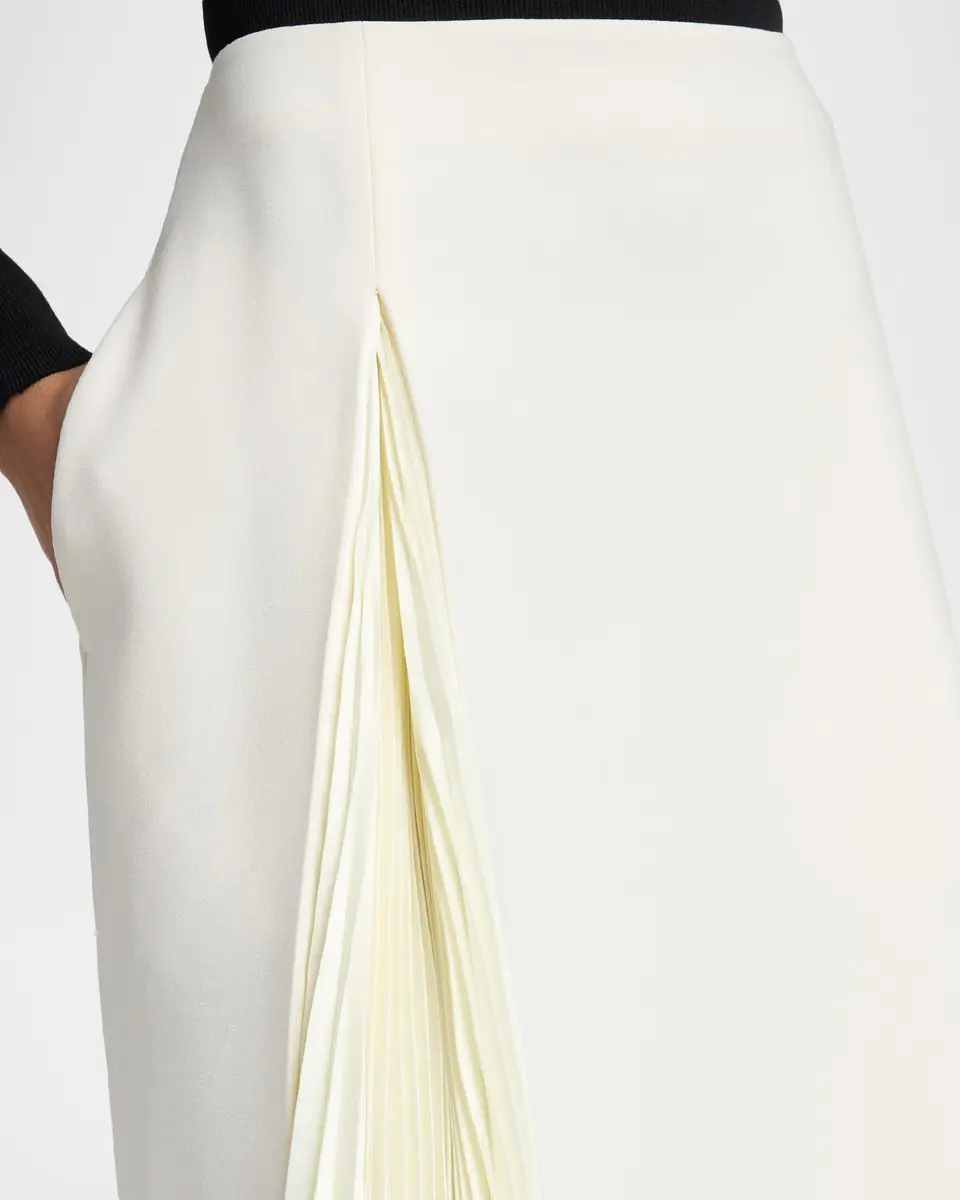 Jil Sander Side-Pleat Wool Sable Knee-Length Skirt | Thumbnail 5 Jil Sander Side-Pleat Wool Sable Knee-Length Skirt | Thumbnail 5