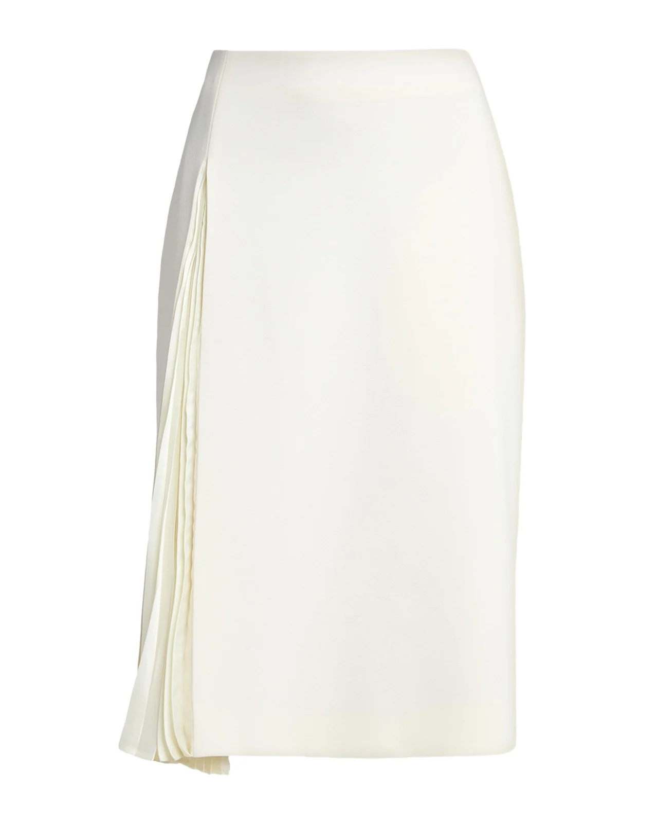 Side-Pleat Wool Sable Knee-Length Skirt