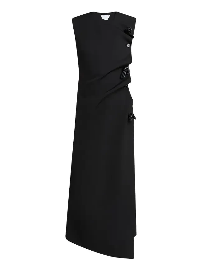 Asymmetric Neck Shift Maxi Dress