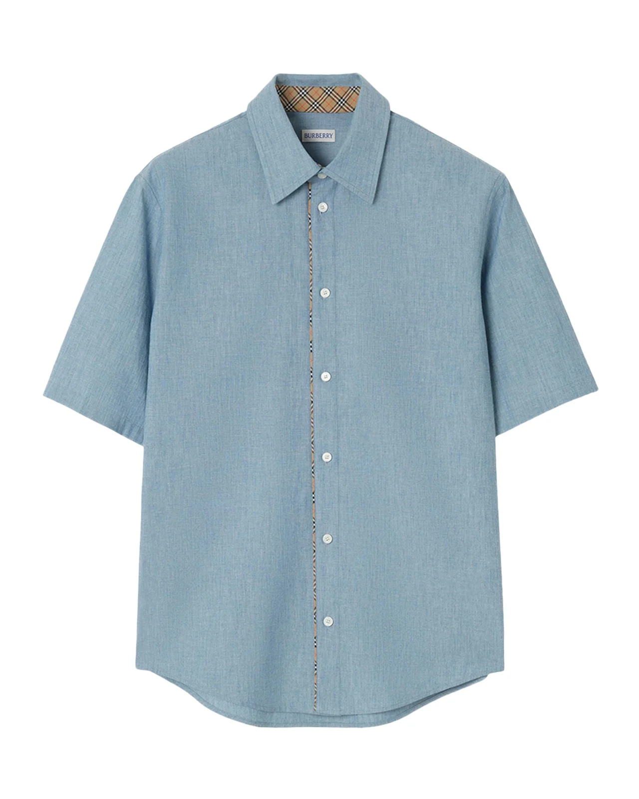 Burberry Men's Check-Trimmed Cotton Shirt