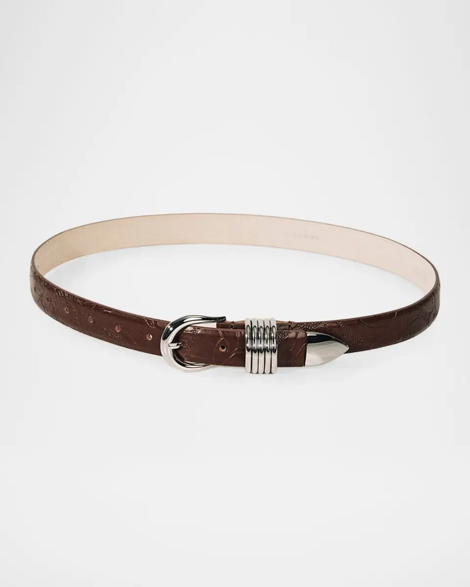 Déhanche Hollyhock Embossed Leather Belt | Thumbnail 3 Déhanche Hollyhock Embossed Leather Belt | Thumbnail 3