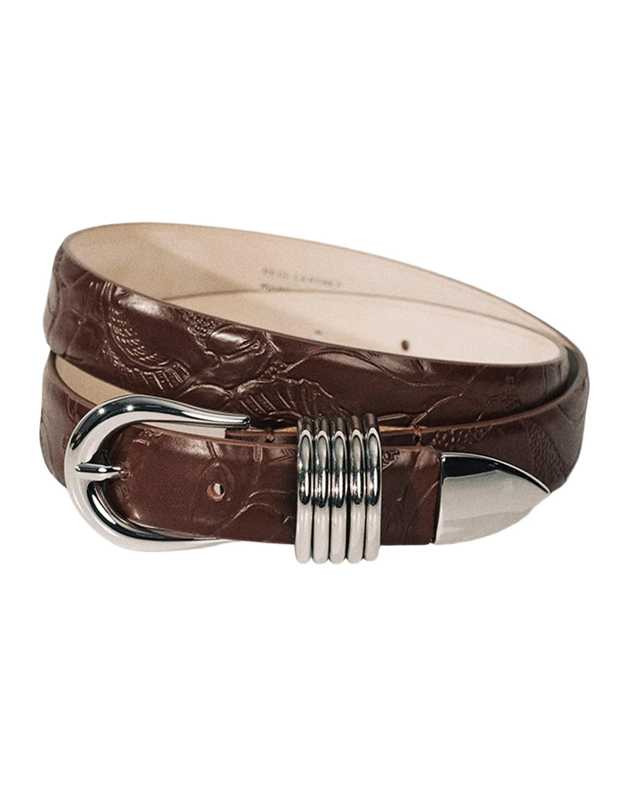 Hollyhock Embossed Leather Belt