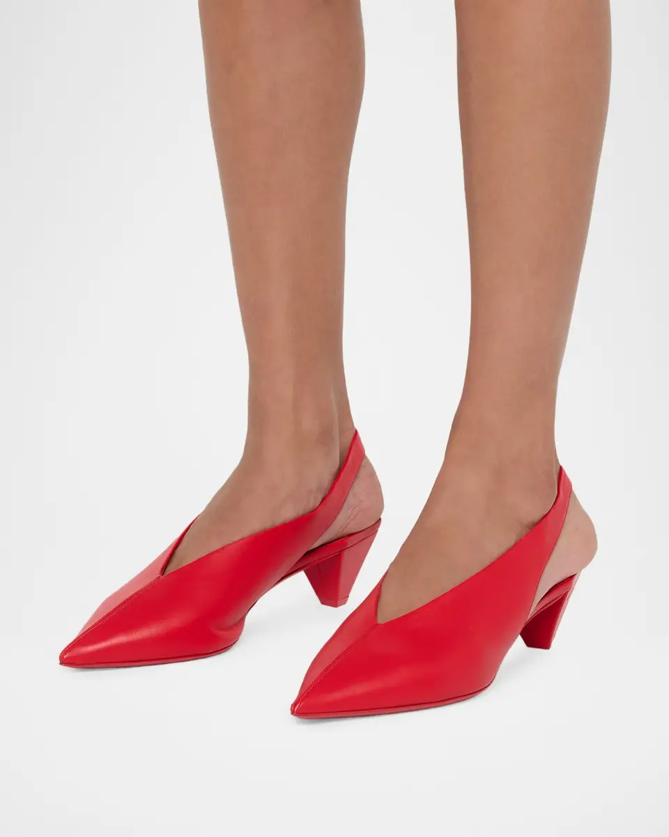 Loewe 45mm Origami Cubic Leather Slingback Pumps | Thumbnail 2
