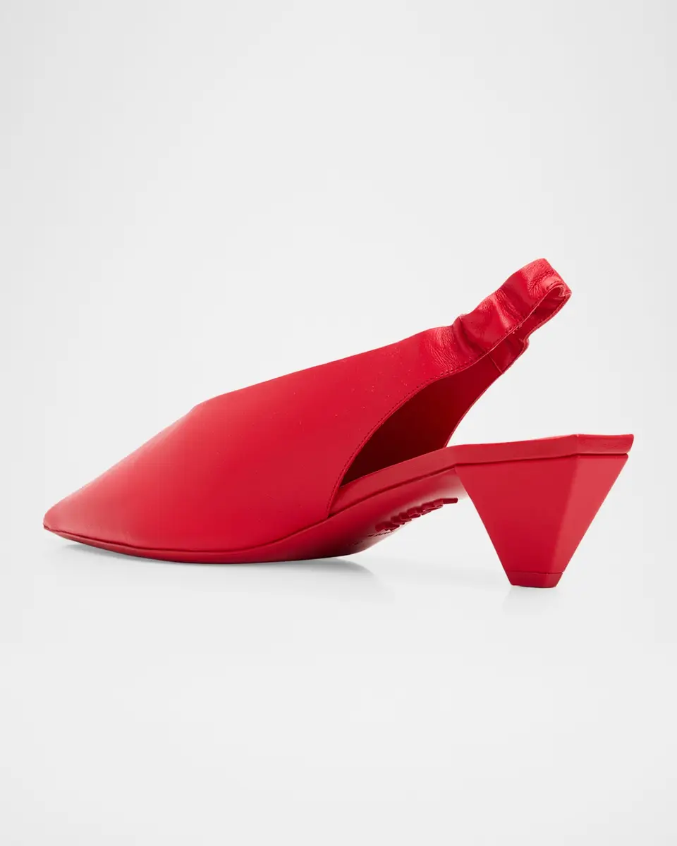 Loewe 45mm Origami Cubic Leather Slingback Pumps | Thumbnail 4