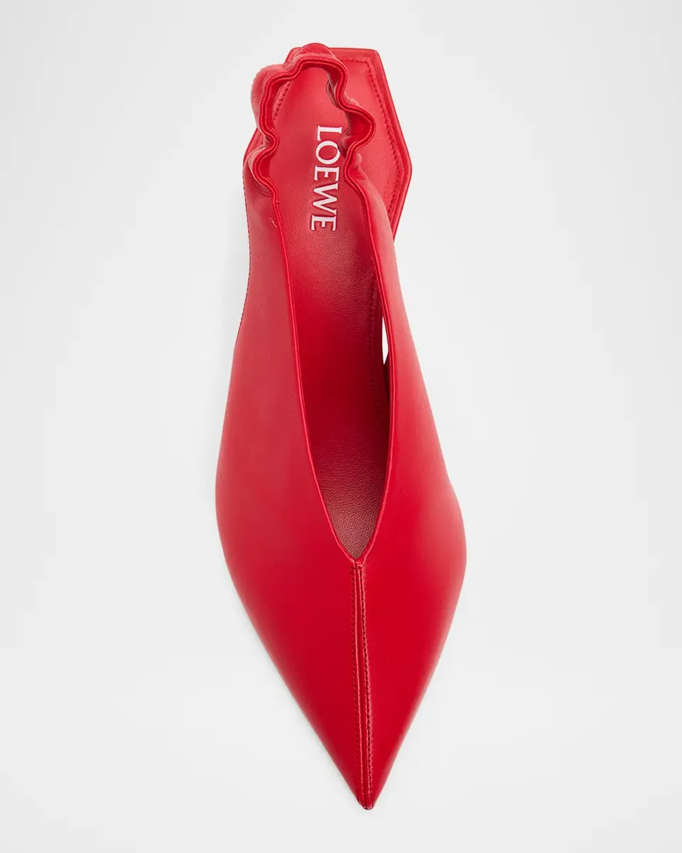 Loewe 45mm Origami Cubic Leather Slingback Pumps | Thumbnail 5