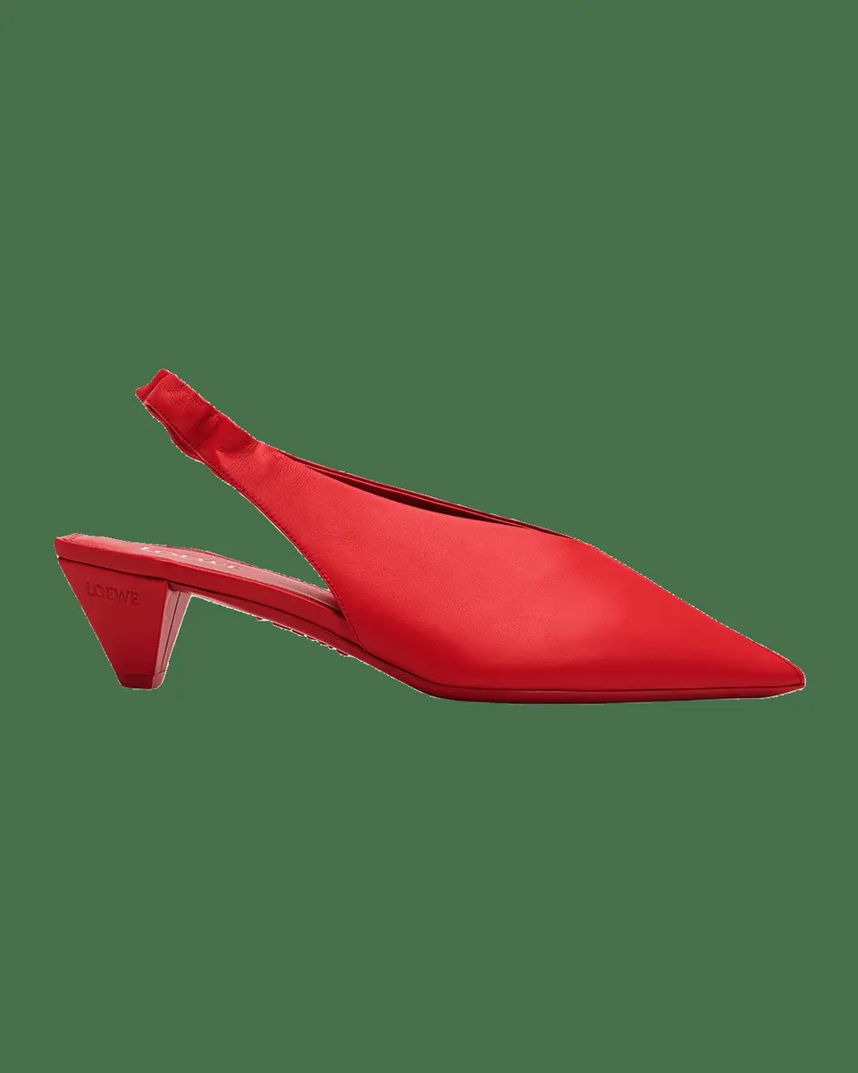 Loewe 45mm Origami Cubic Leather Slingback Pumps | Thumbnail 6