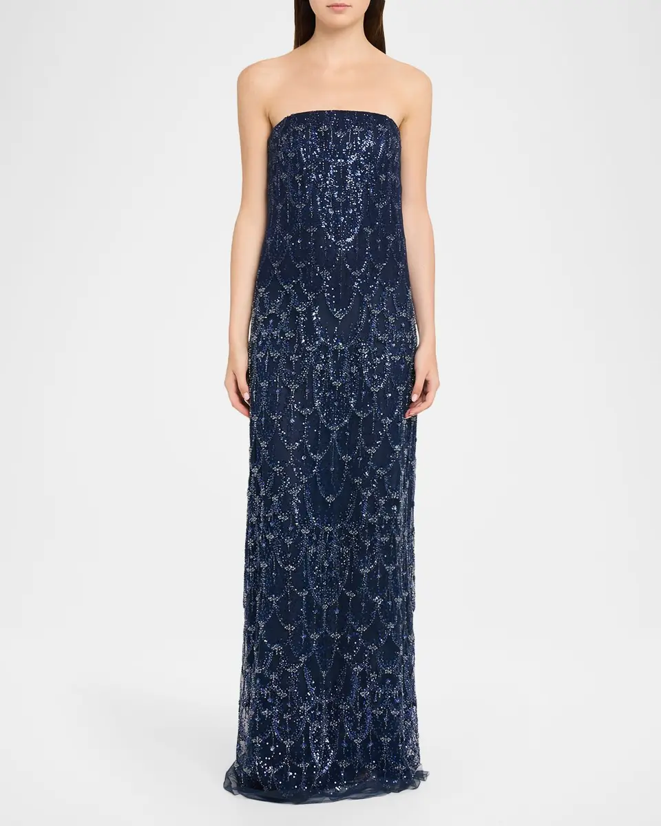 Reem Acra Strapless Crystal Embellished Evening Gown | Thumbnail 2 Reem Acra Strapless Crystal Embellished Evening Gown | Thumbnail 2
