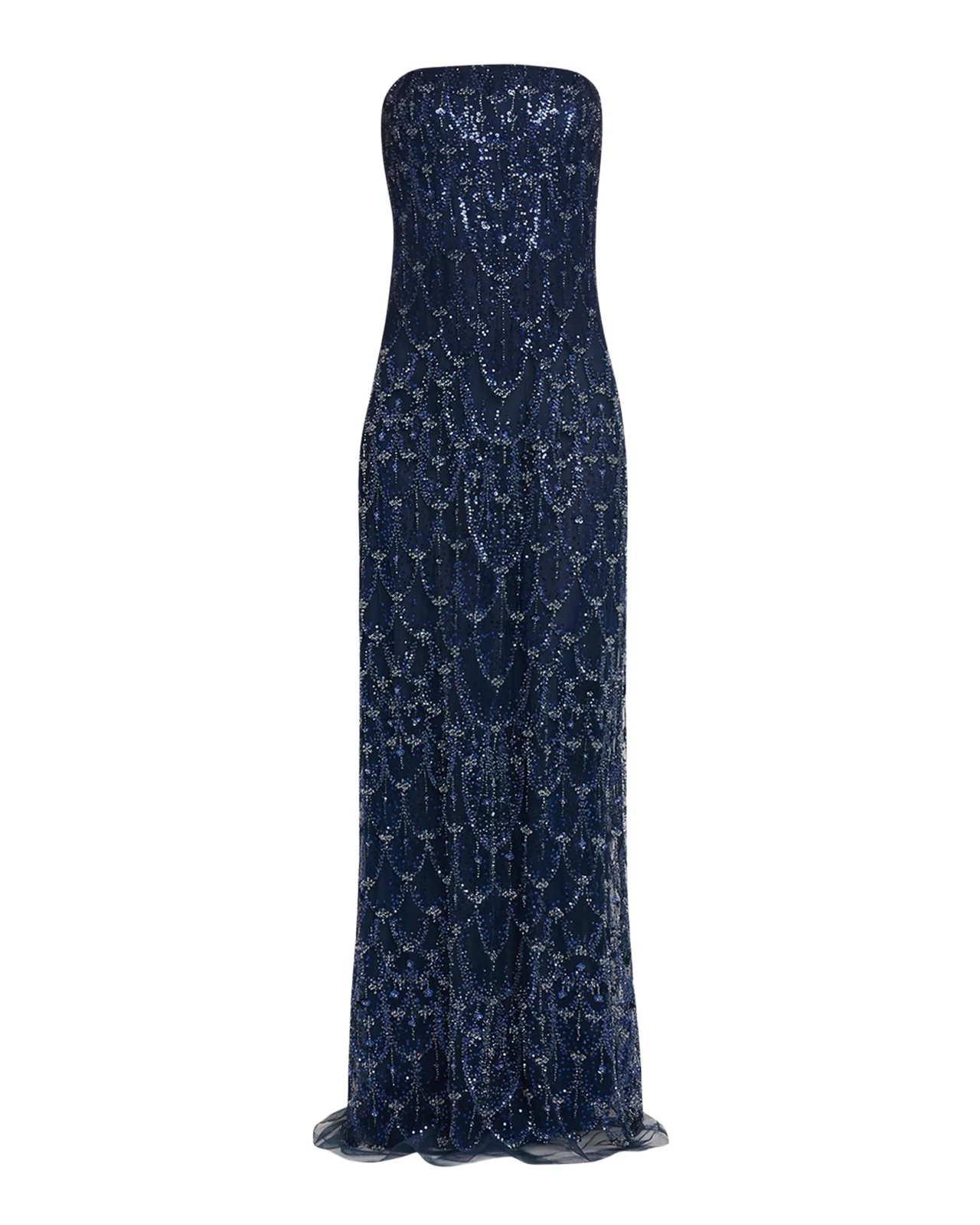 Strapless Crystal Embellished Evening Gown Strapless Crystal Embellished Evening Gown