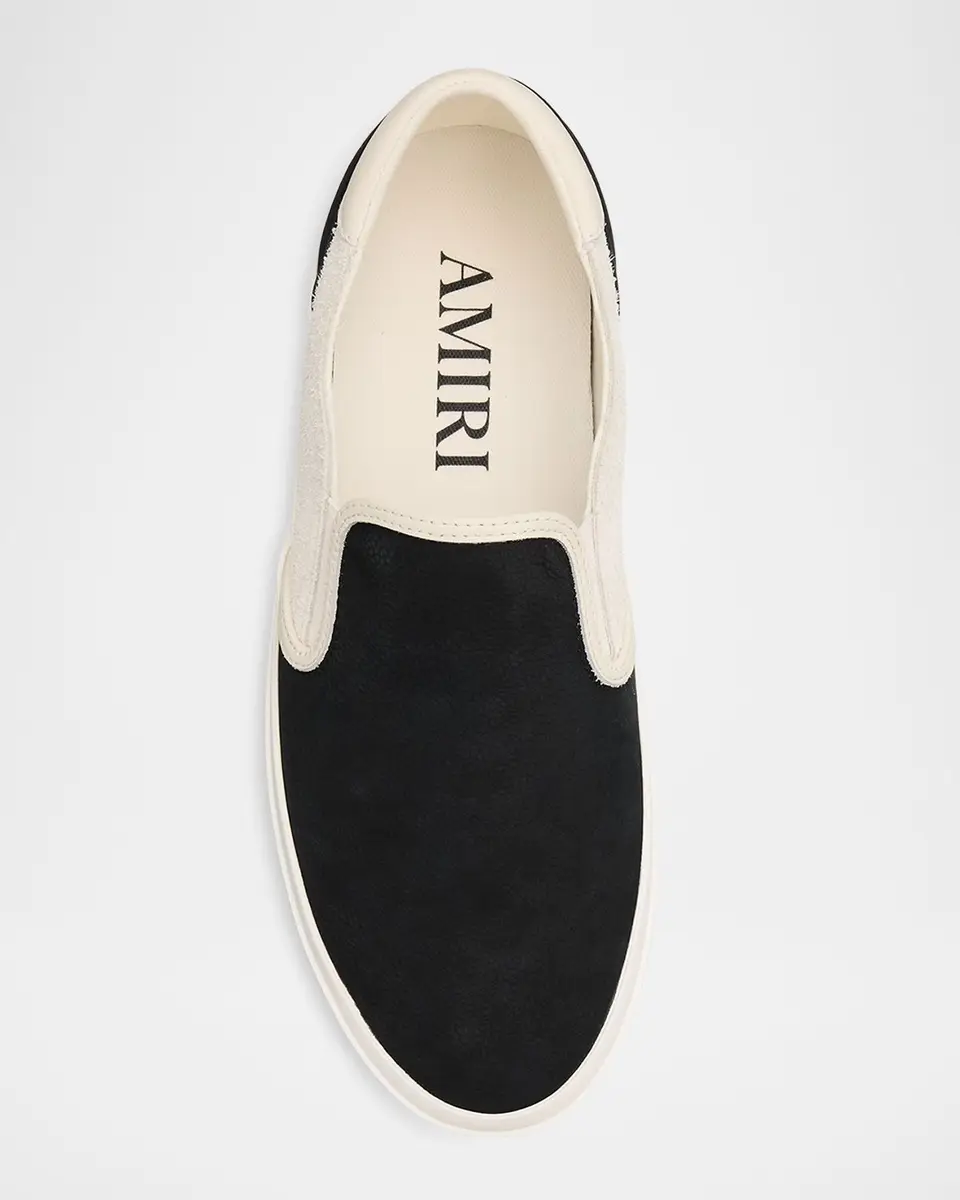 AMIRI Men's Laguna Leather and Suede Slip-On Sneakers | Thumbnail 4 AMIRI Men's Laguna Leather and Suede Slip-On Sneakers | Thumbnail 4