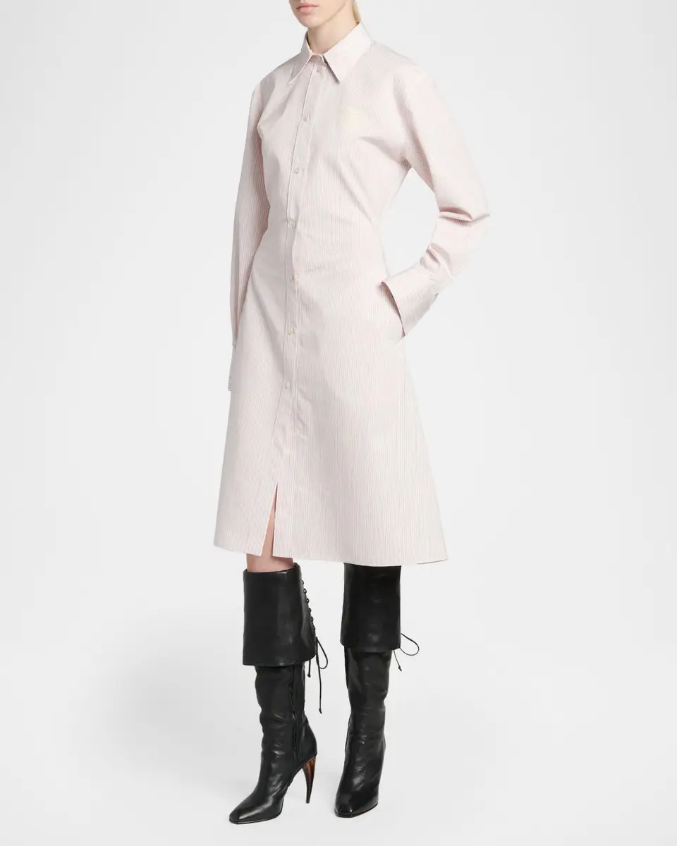 Alexander McQueen Striped Cotton-Silk Lace-Up Shirtdress | Thumbnail 4 Alexander McQueen Striped Cotton-Silk Lace-Up Shirtdress | Thumbnail 4