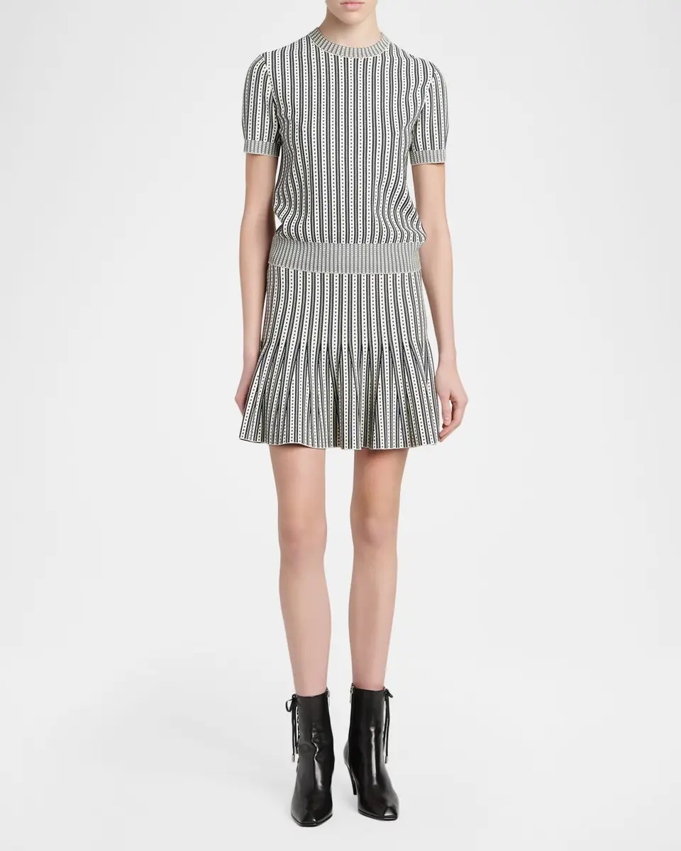 Alexander McQueen Jacquard-Striped Flounce Mini Skirt | Thumbnail 2 Alexander McQueen Jacquard-Striped Flounce Mini Skirt | Thumbnail 2