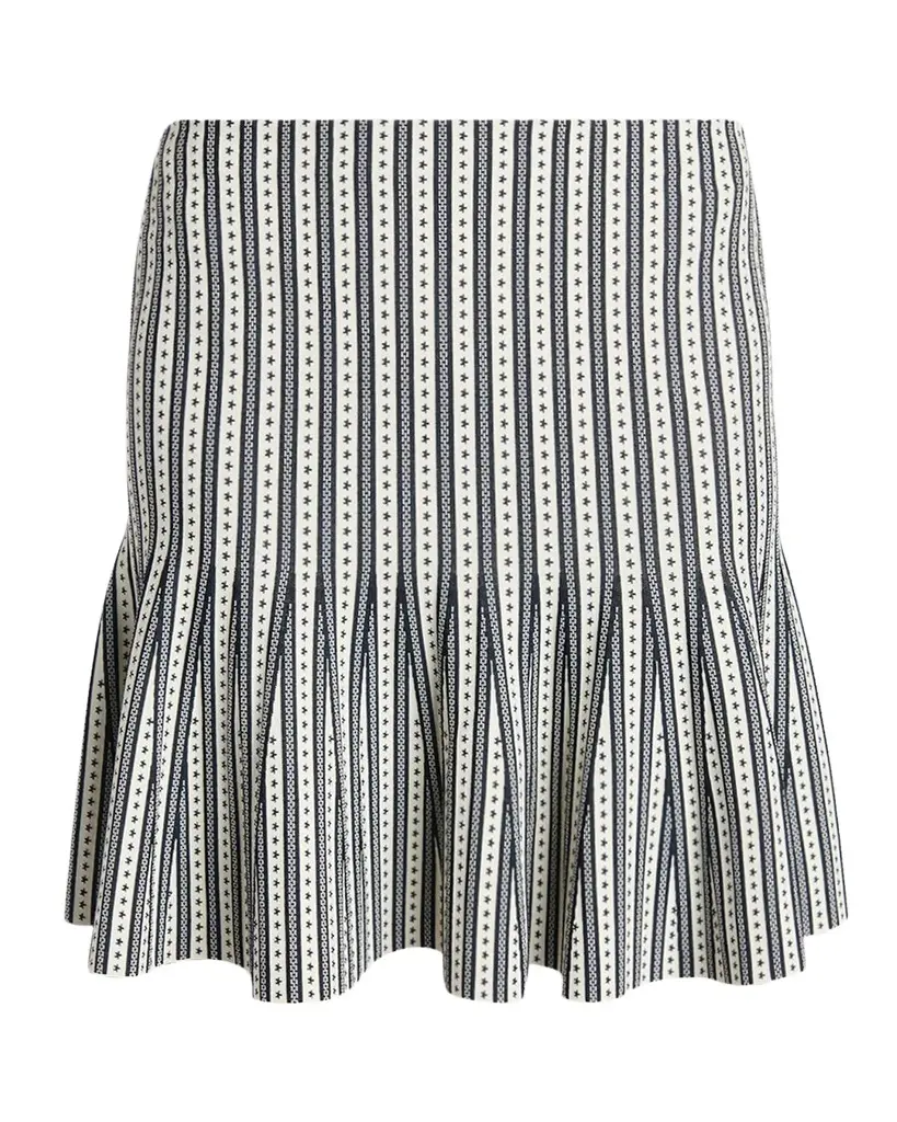 Alexander McQueen Jacquard-Striped Flounce Mini Skirt | Image 1 Alexander McQueen Jacquard-Striped Flounce Mini Skirt | Image 1