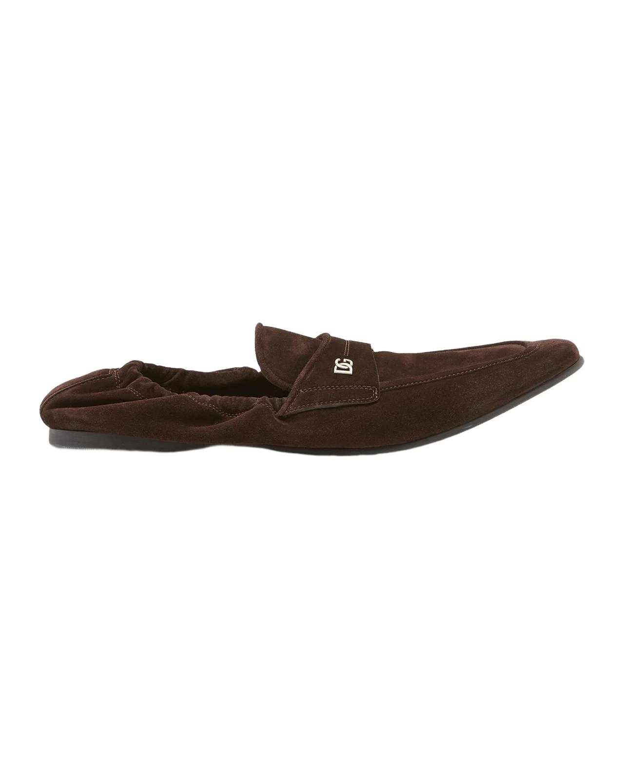 Dolce & Gabbana Men's Suede DG-Logo Elastic Penny Loafers