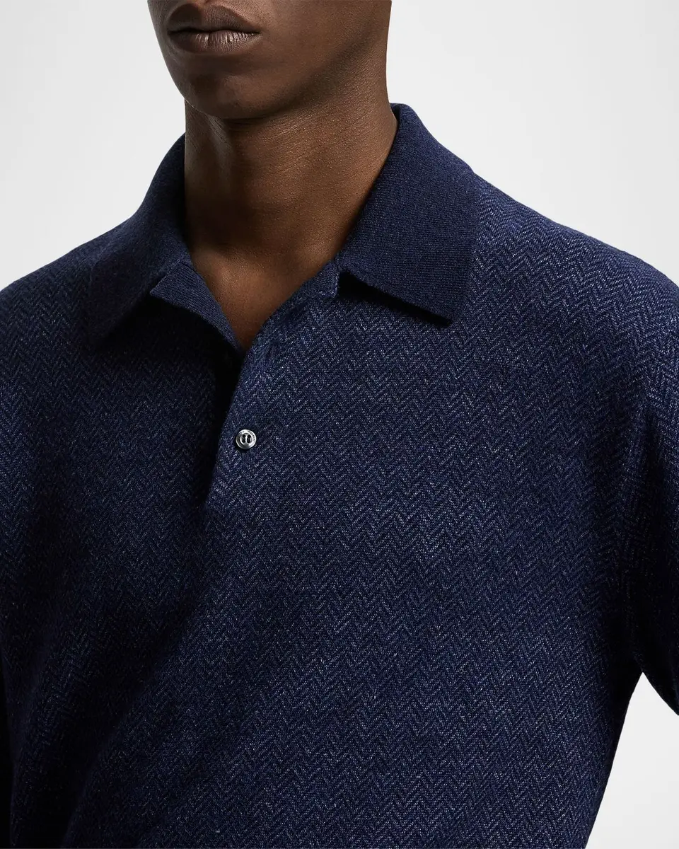 Ralph Lauren Purple Label Men's Linen-Cashmere Polo Sweater | Thumbnail 5 Ralph Lauren Purple Label Men's Linen-Cashmere Polo Sweater | Thumbnail 5
