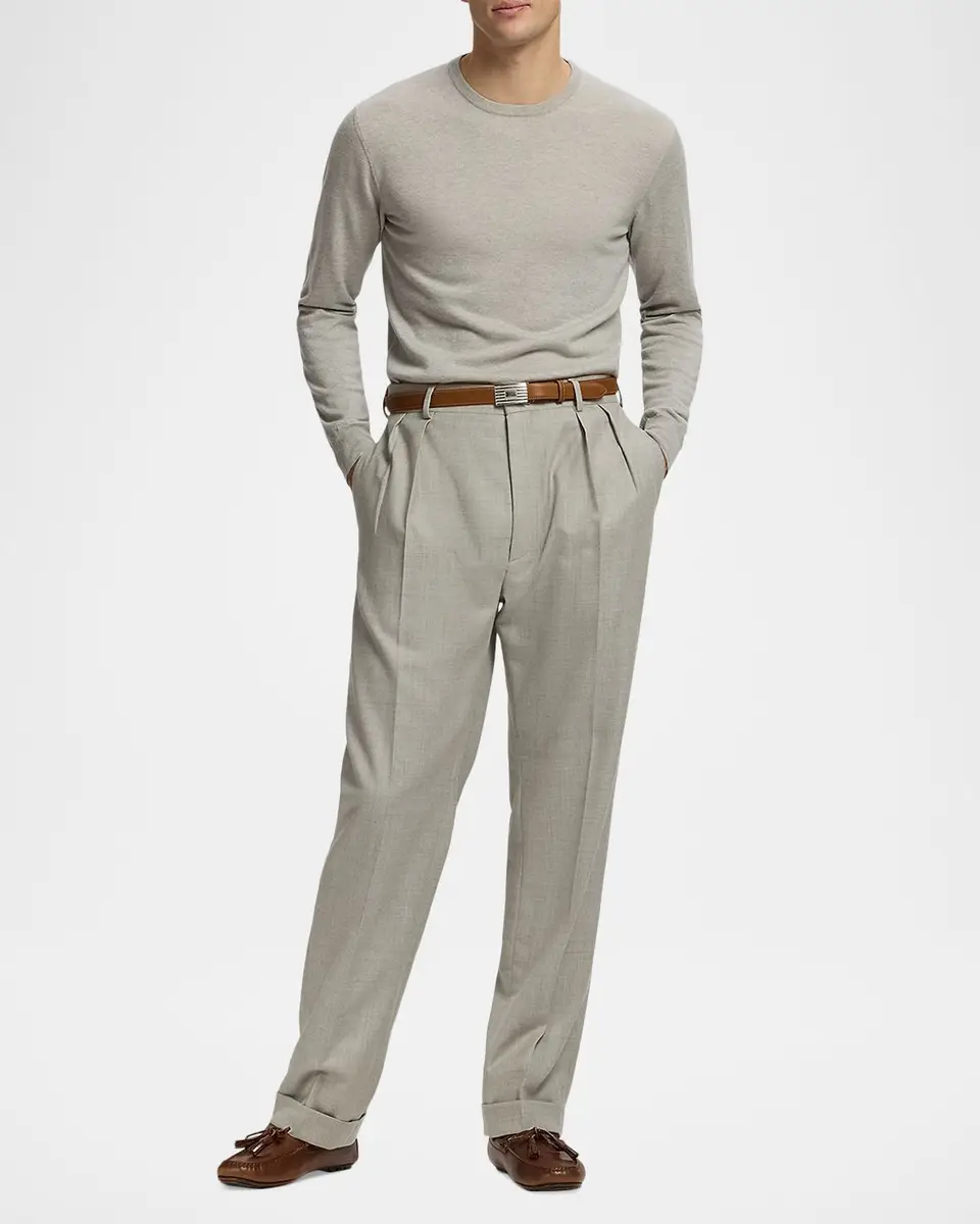 Ralph Lauren Purple Label Men's Gregory Hand-Tailored Wool Trousers | Thumbnail 2 Ralph Lauren Purple Label Men's Gregory Hand-Tailored Wool Trousers | Thumbnail 2