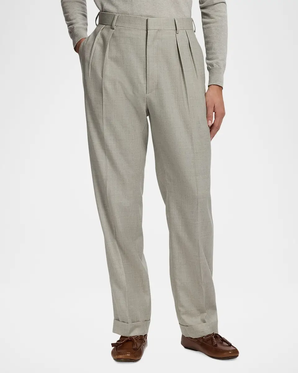 Ralph Lauren Purple Label Men's Gregory Hand-Tailored Wool Trousers | Thumbnail 4 Ralph Lauren Purple Label Men's Gregory Hand-Tailored Wool Trousers | Thumbnail 4