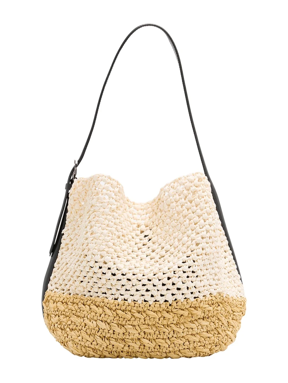 TOTEME Medium Two-Tone Raffia Shoulder Bag