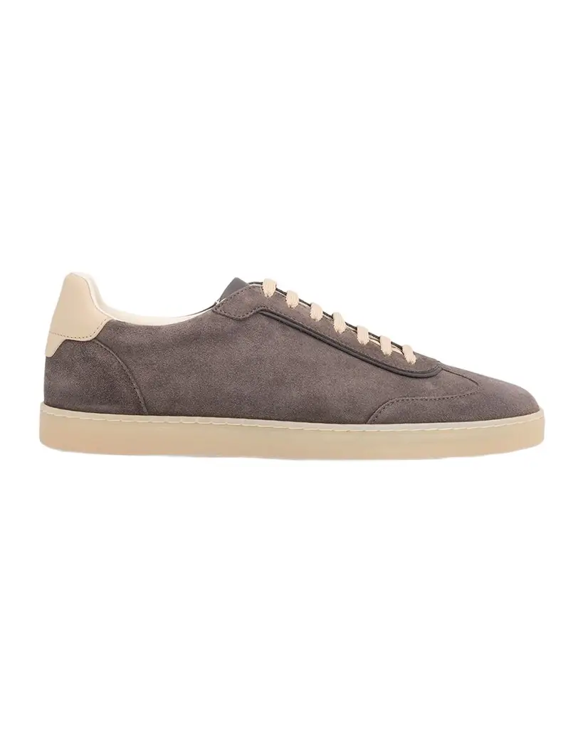 Brunello Cucinelli Men's Suede T-Toe Low-Top Sneakers | Image 1 Brunello Cucinelli Men's Suede T-Toe Low-Top Sneakers | Image 1