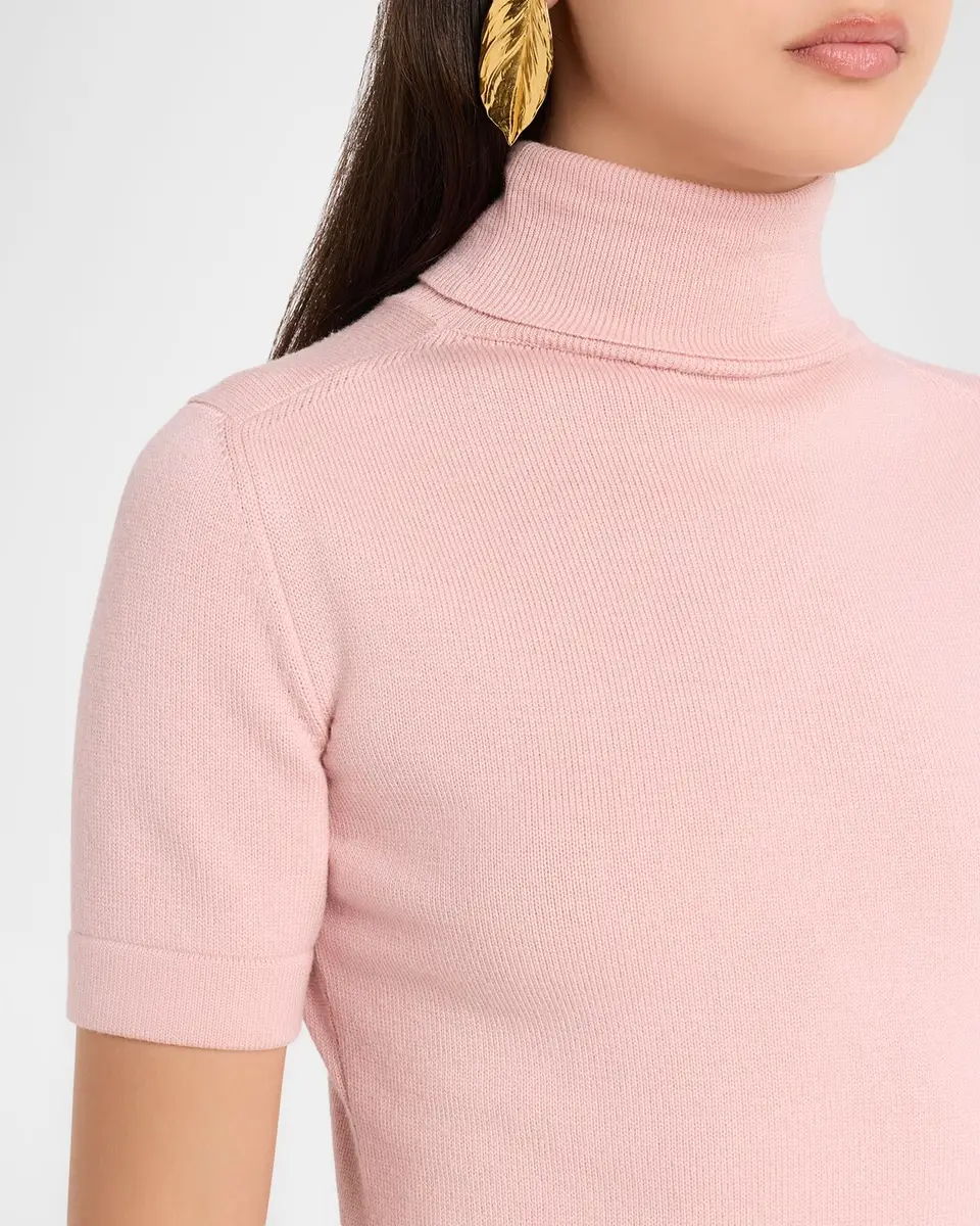 Oscar de la Renta Turtleneck Short-Sleeve Wool Sweater | Thumbnail 5 Oscar de la Renta Turtleneck Short-Sleeve Wool Sweater | Thumbnail 5