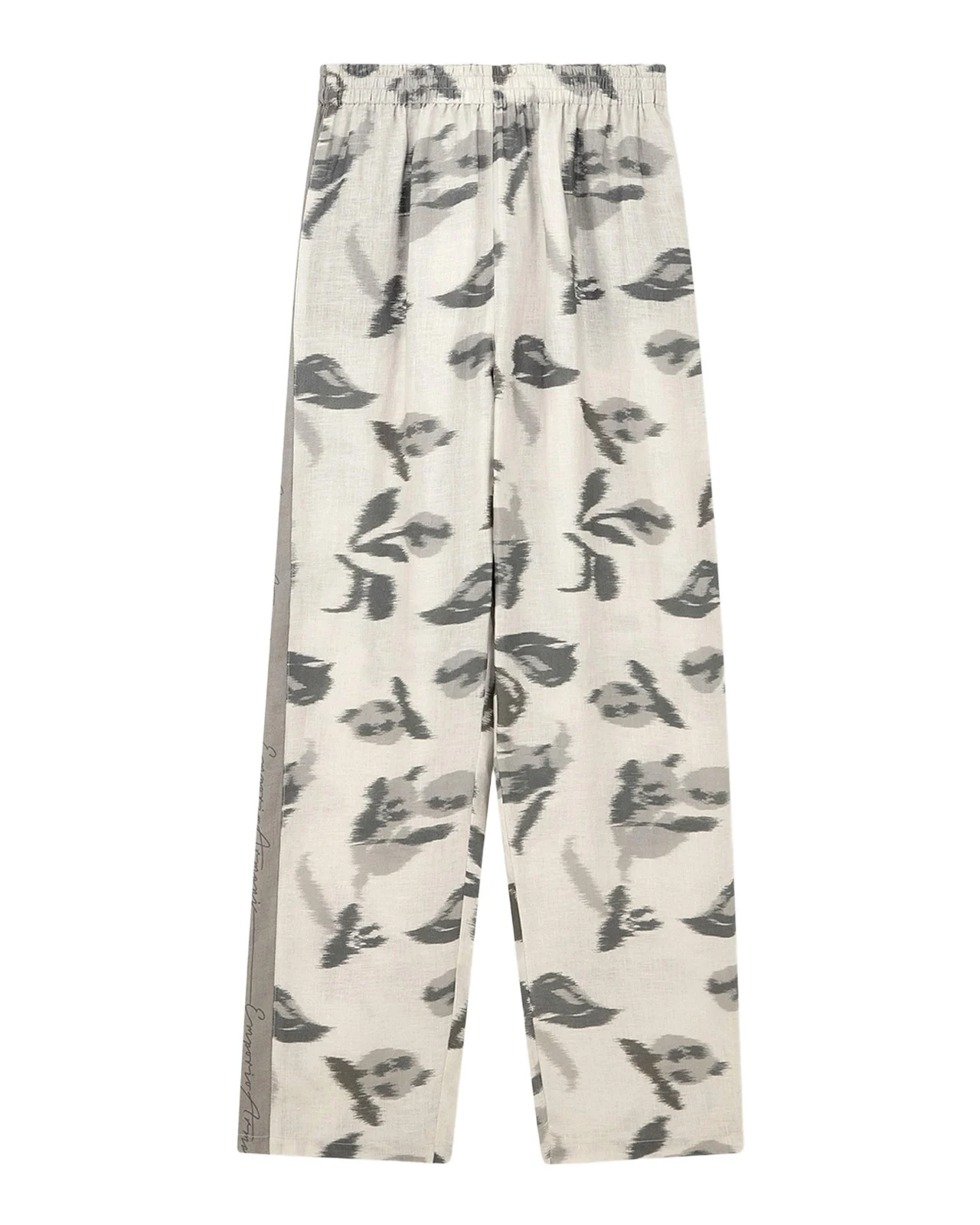Emporio Armani Chine Flower Print Linen Trousers