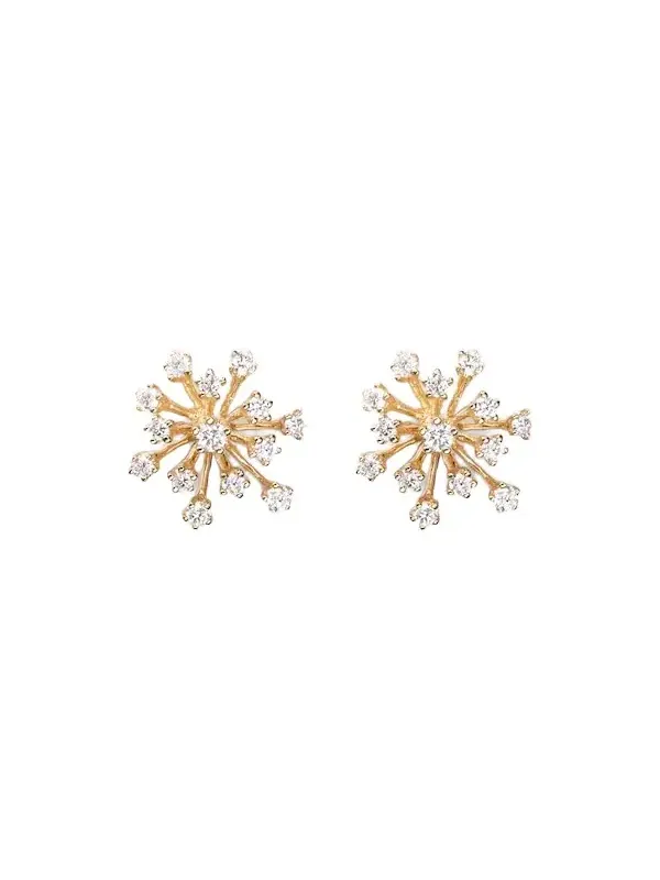 Burst Small 14kt gold earrings with diamonds
