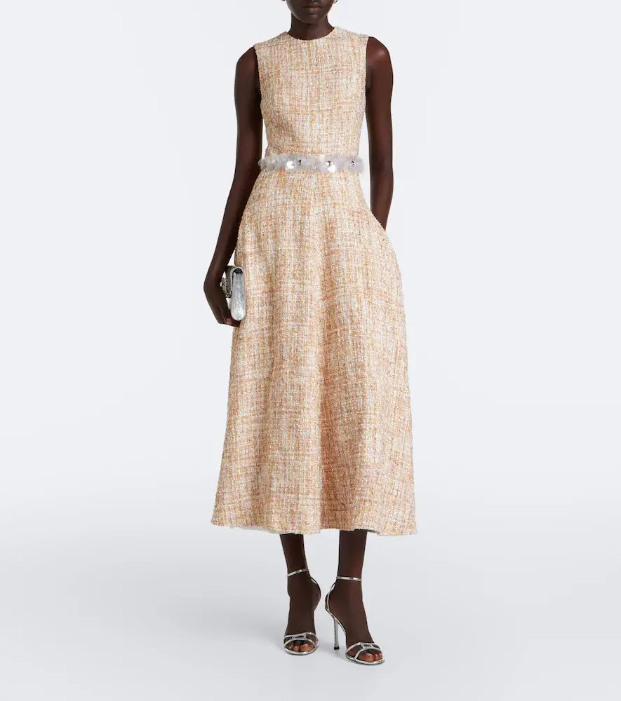 Safiyaa Maisie embellished tweed midi dress | Thumbnail 2 Safiyaa Maisie embellished tweed midi dress | Thumbnail 2