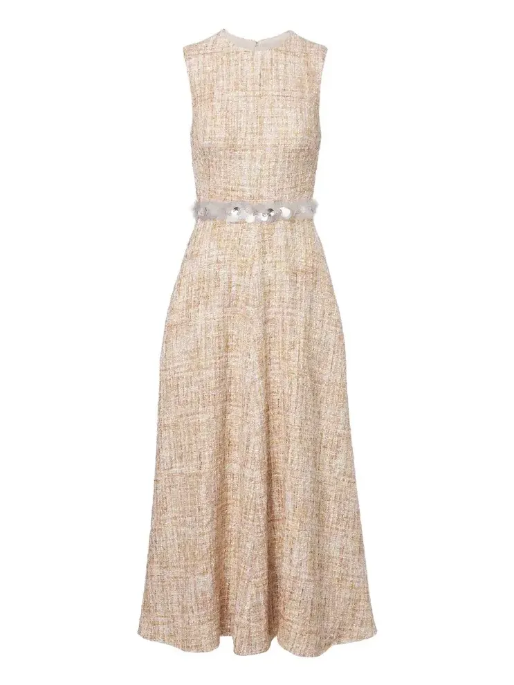 Maisie embellished tweed midi dress