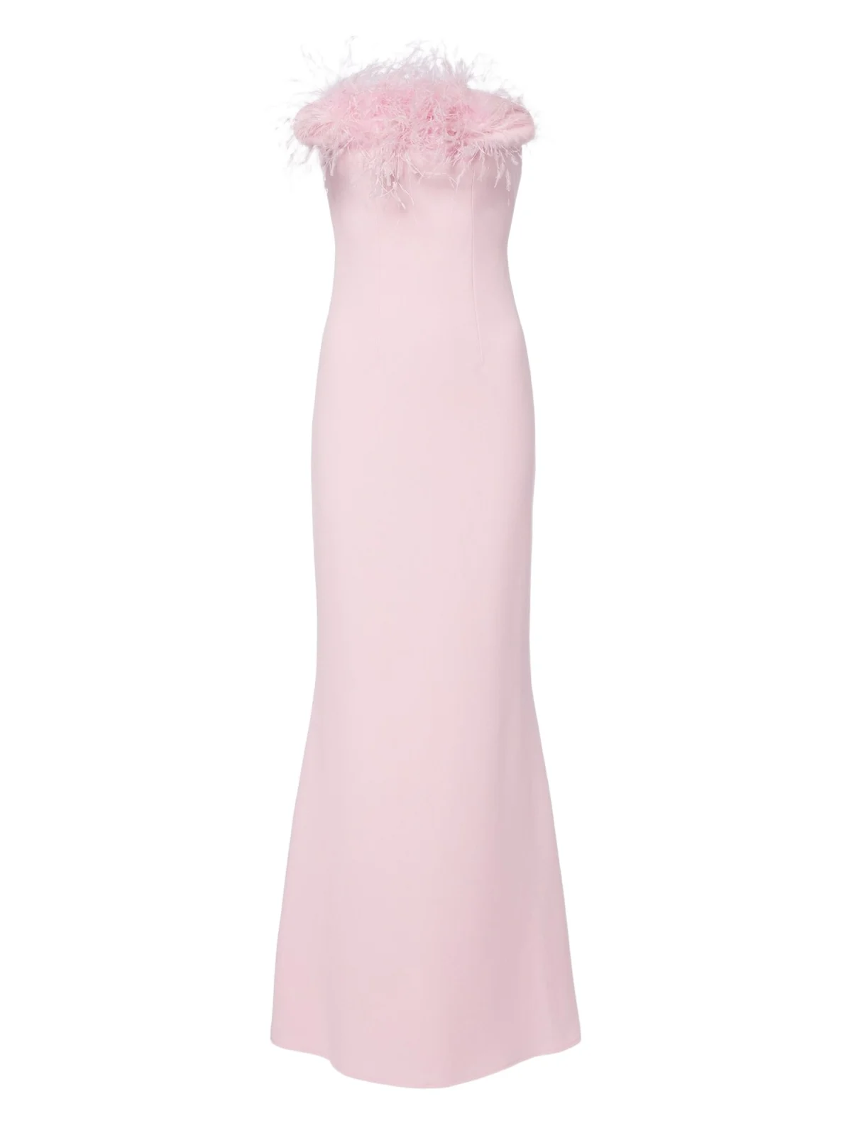 Soshin feather-trimmed crêpe gown