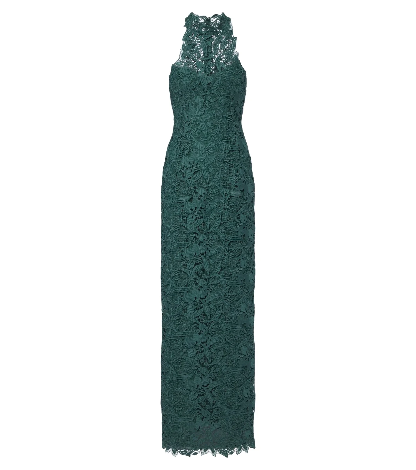 MONIQUE LHUILLIER Halterneck lace gown