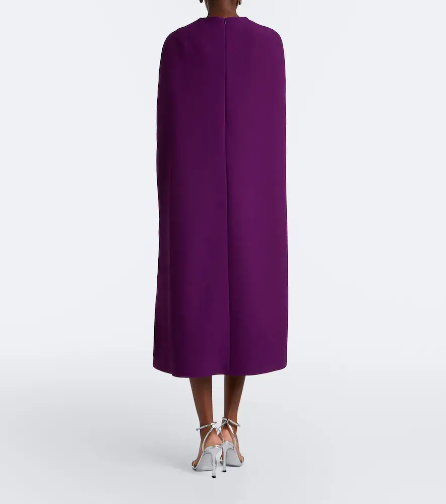Safiyaa Oria caped crêpe midi dress | Thumbnail 5 Safiyaa Oria caped crêpe midi dress | Thumbnail 5