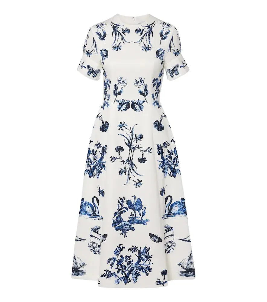 Erdem Floral cotton-blend faille midi dress | Image 1 Erdem Floral cotton-blend faille midi dress | Image 1