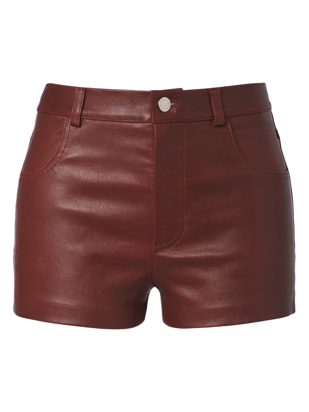 STOULS Roxie mid-rise leather shorts