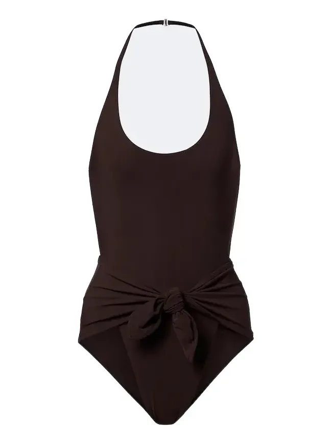 ALAÏA ALAÏA Draped halterneck swimsuit