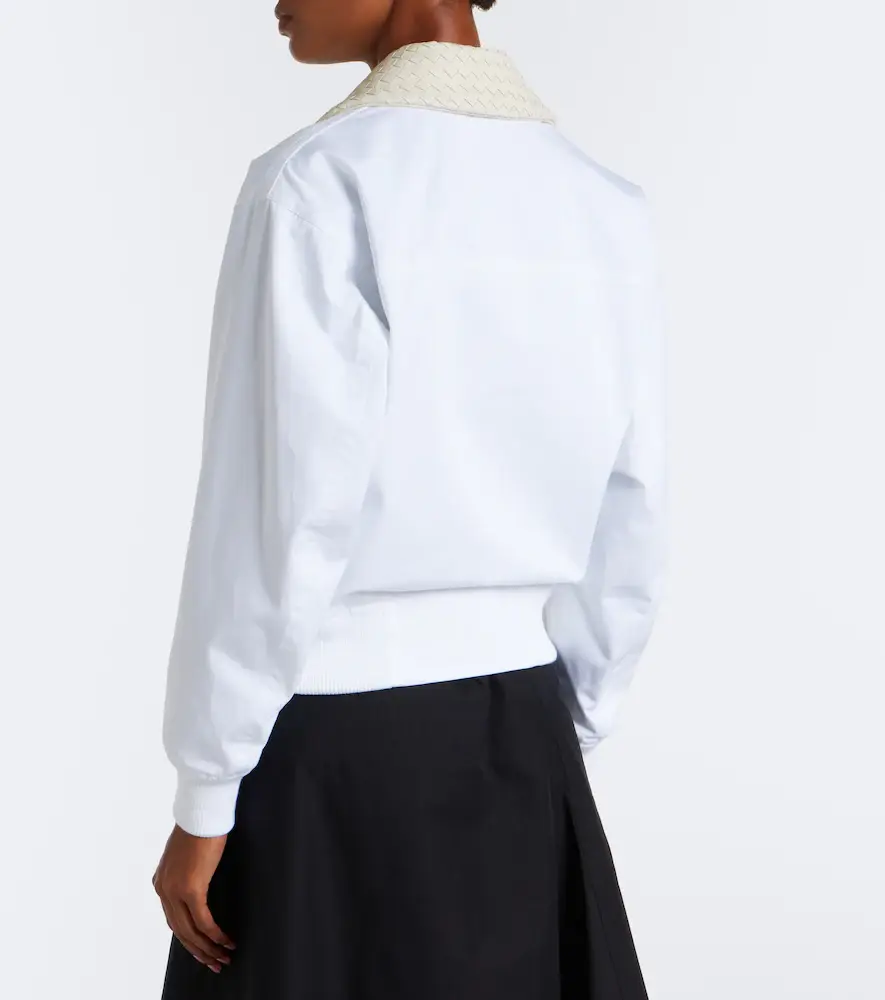 Bottega Veneta Intrecciato cotton blouson jacket | Thumbnail 4 Bottega Veneta Intrecciato cotton blouson jacket | Thumbnail 4