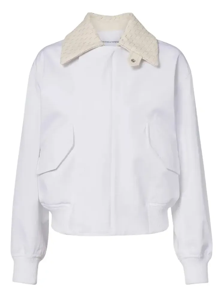 Intrecciato cotton blouson jacket Intrecciato cotton blouson jacket