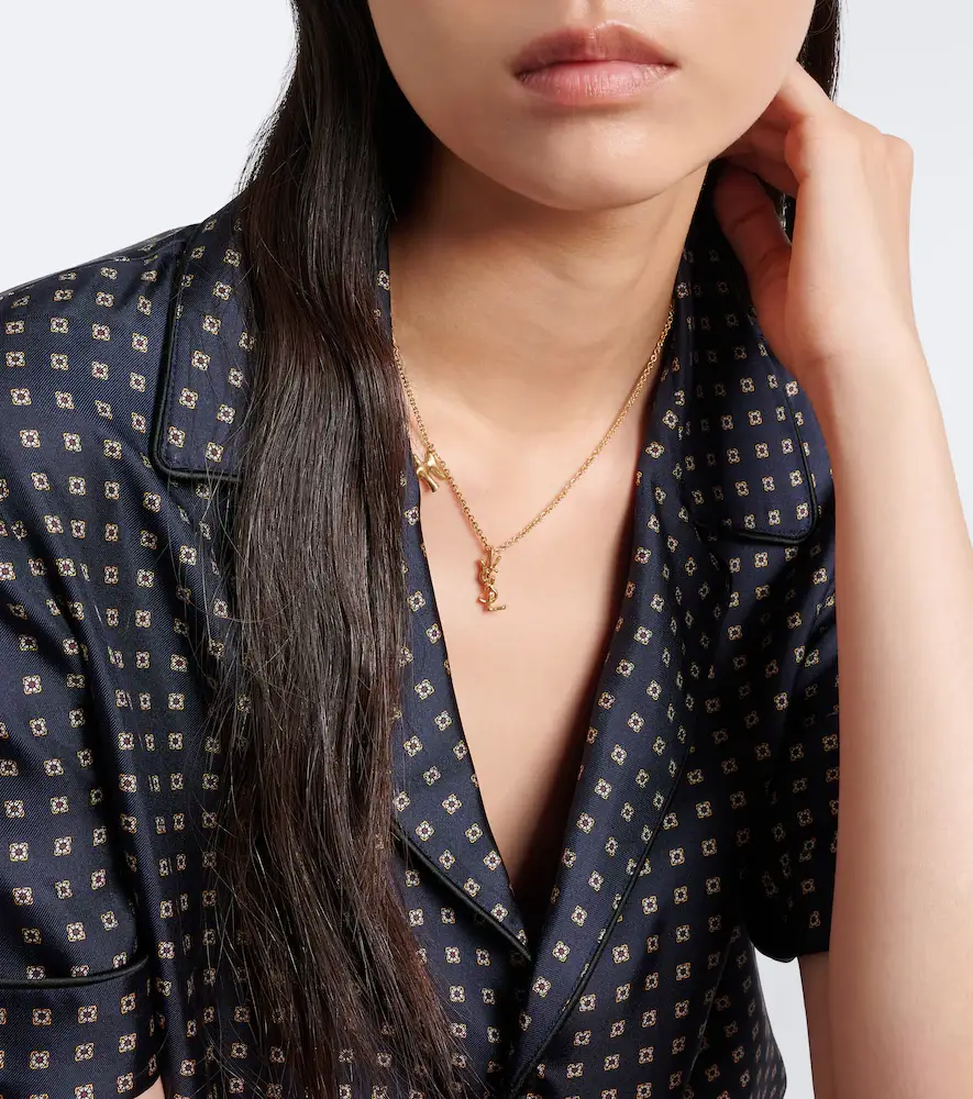Saint Laurent Cassandre chain necklace | Thumbnail 4