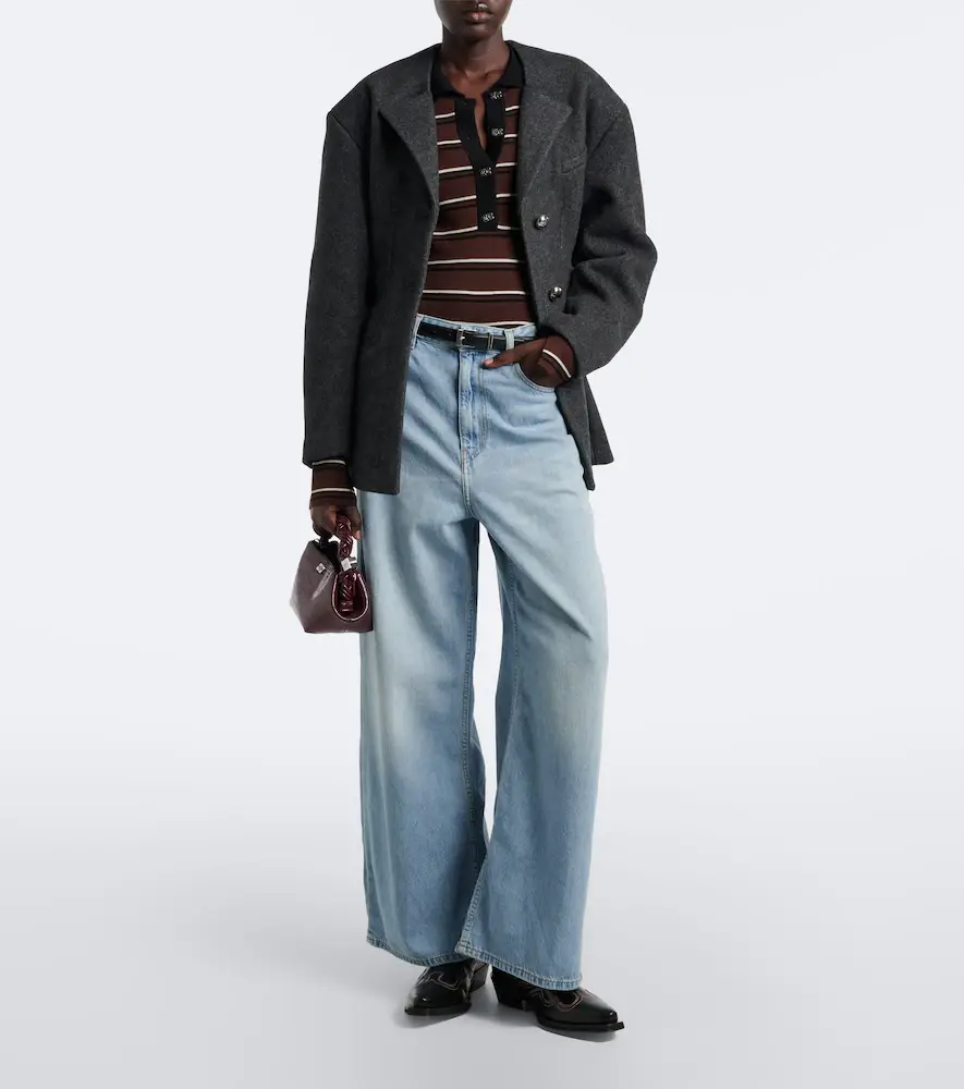 Ganni Striped wool polo sweater | Thumbnail 3