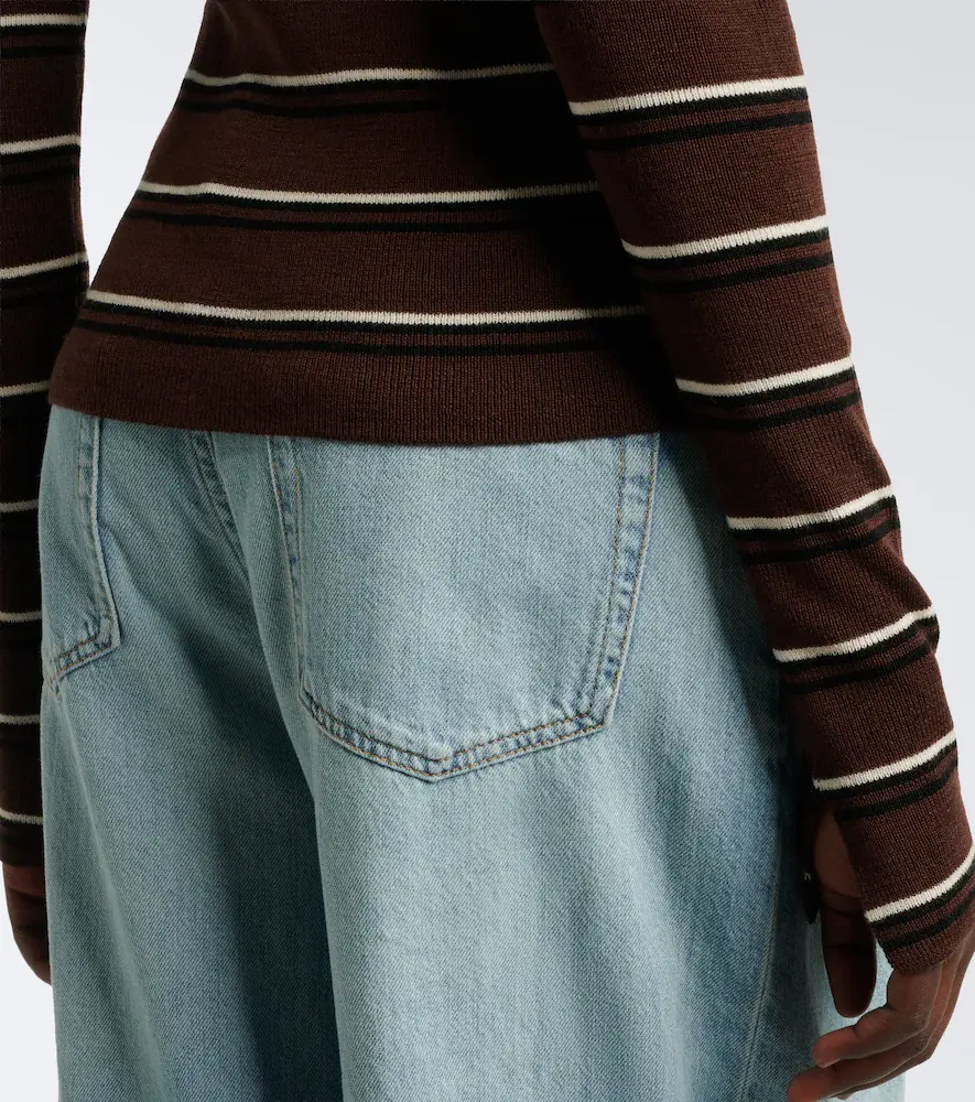 Ganni Striped wool polo sweater | Thumbnail 5