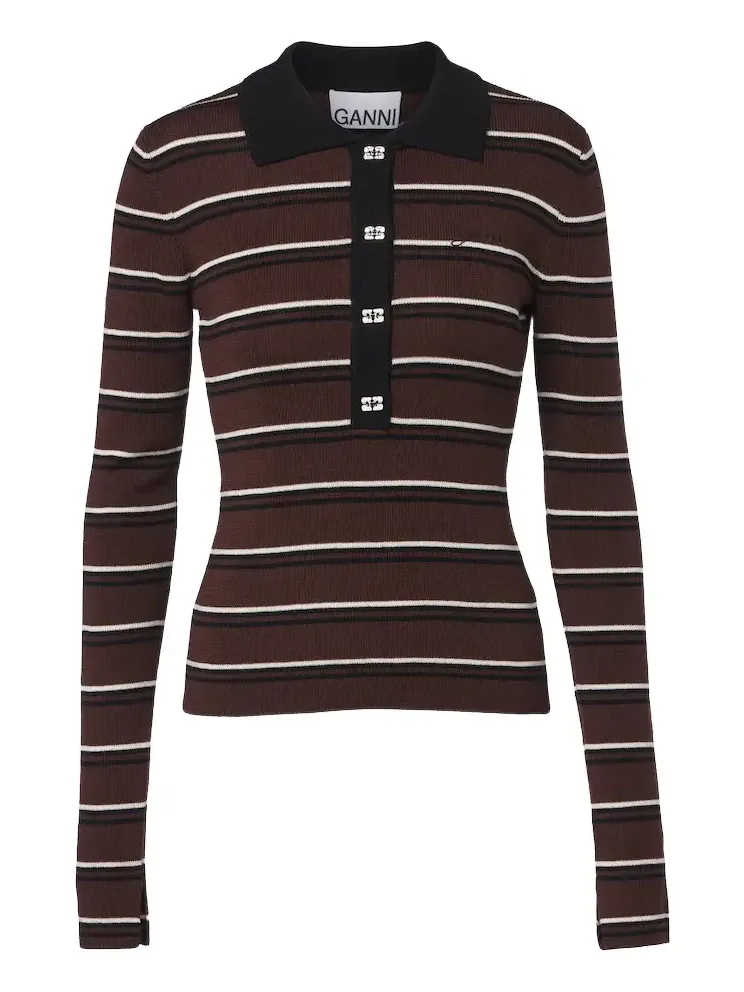 Striped wool polo sweater Striped wool polo sweater