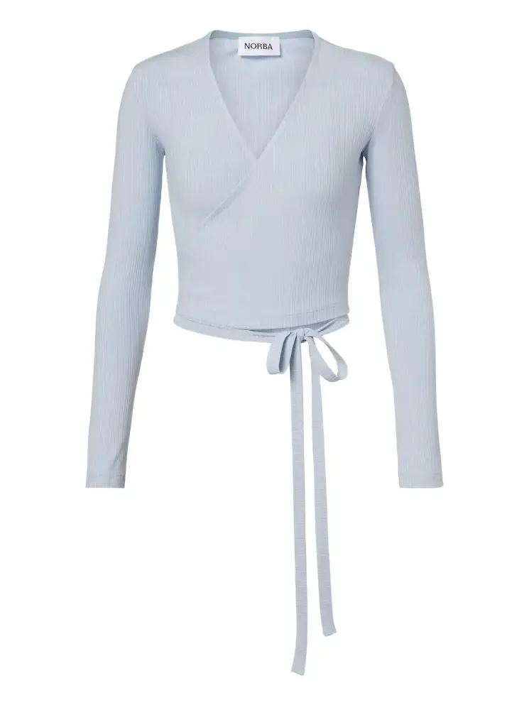 Ribbed-knit wrap top Ribbed-knit wrap top