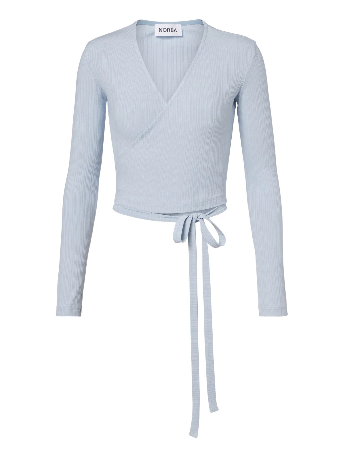NORBA Ribbed-knit wrap top