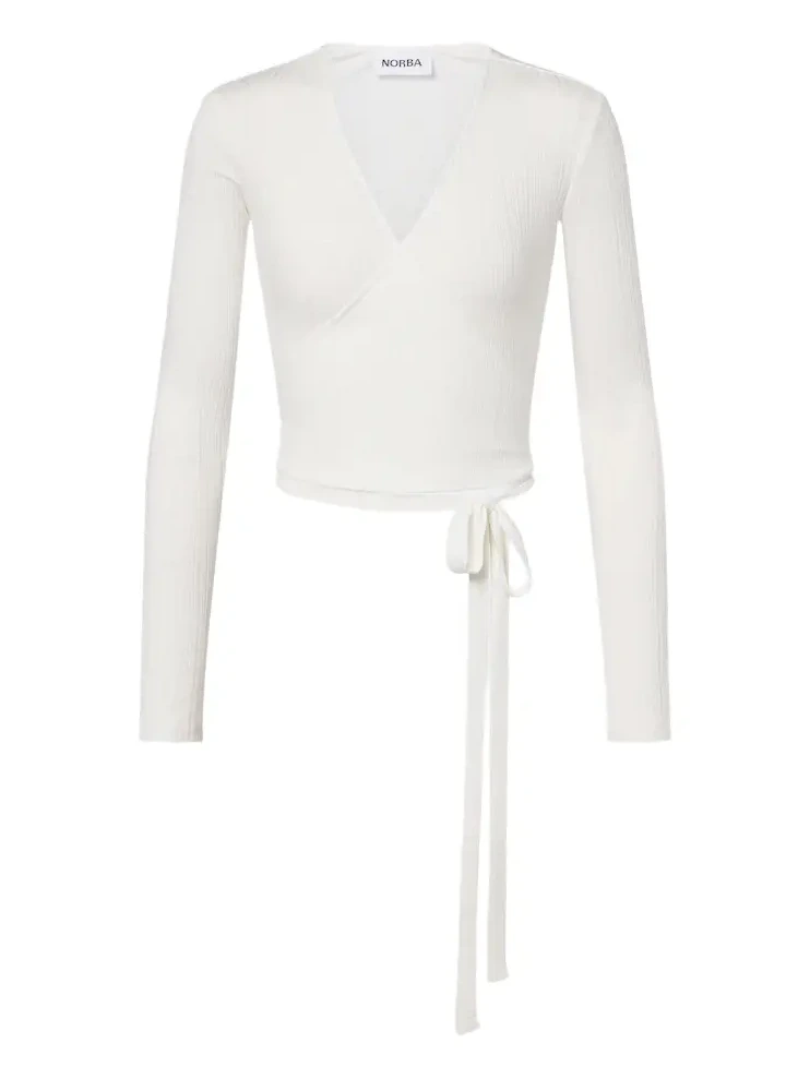 Ribbed-knit wrap top Ribbed-knit wrap top