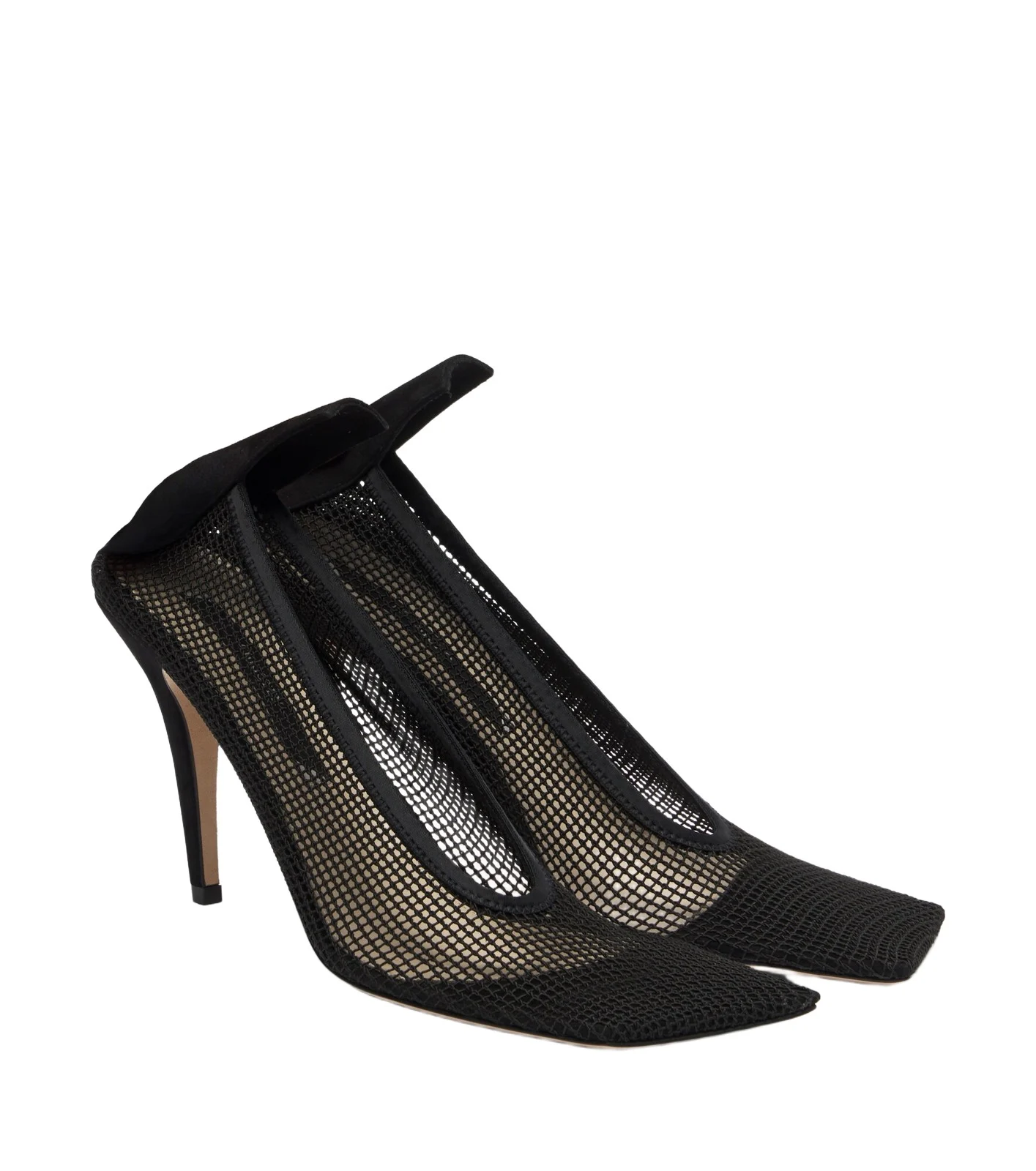 CHRISTEN Edge Stretch suede-trimmed mesh pumps